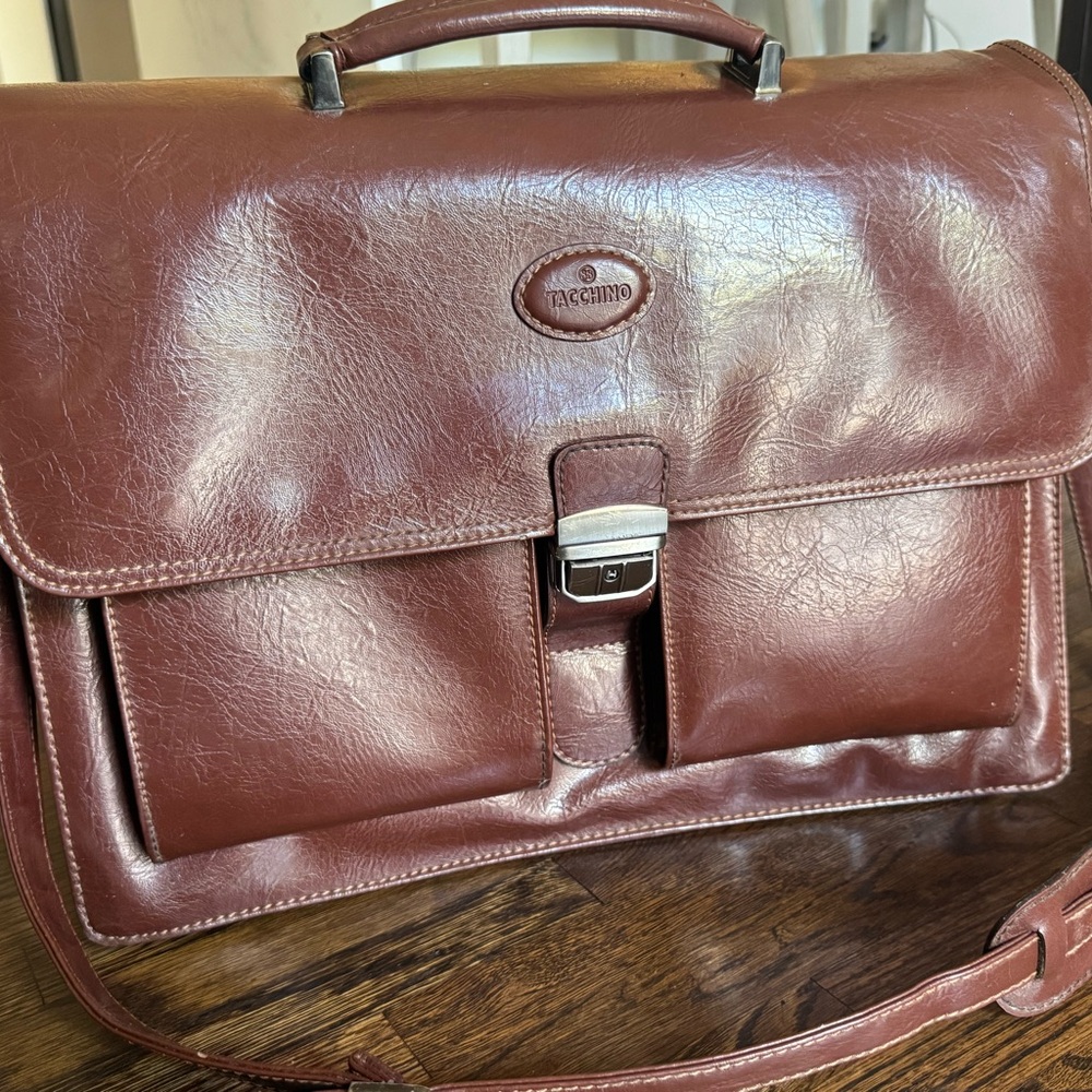 Italian Leather Briefcase by Tacchino | Vintage, Full-Grain, 20+ Years Old